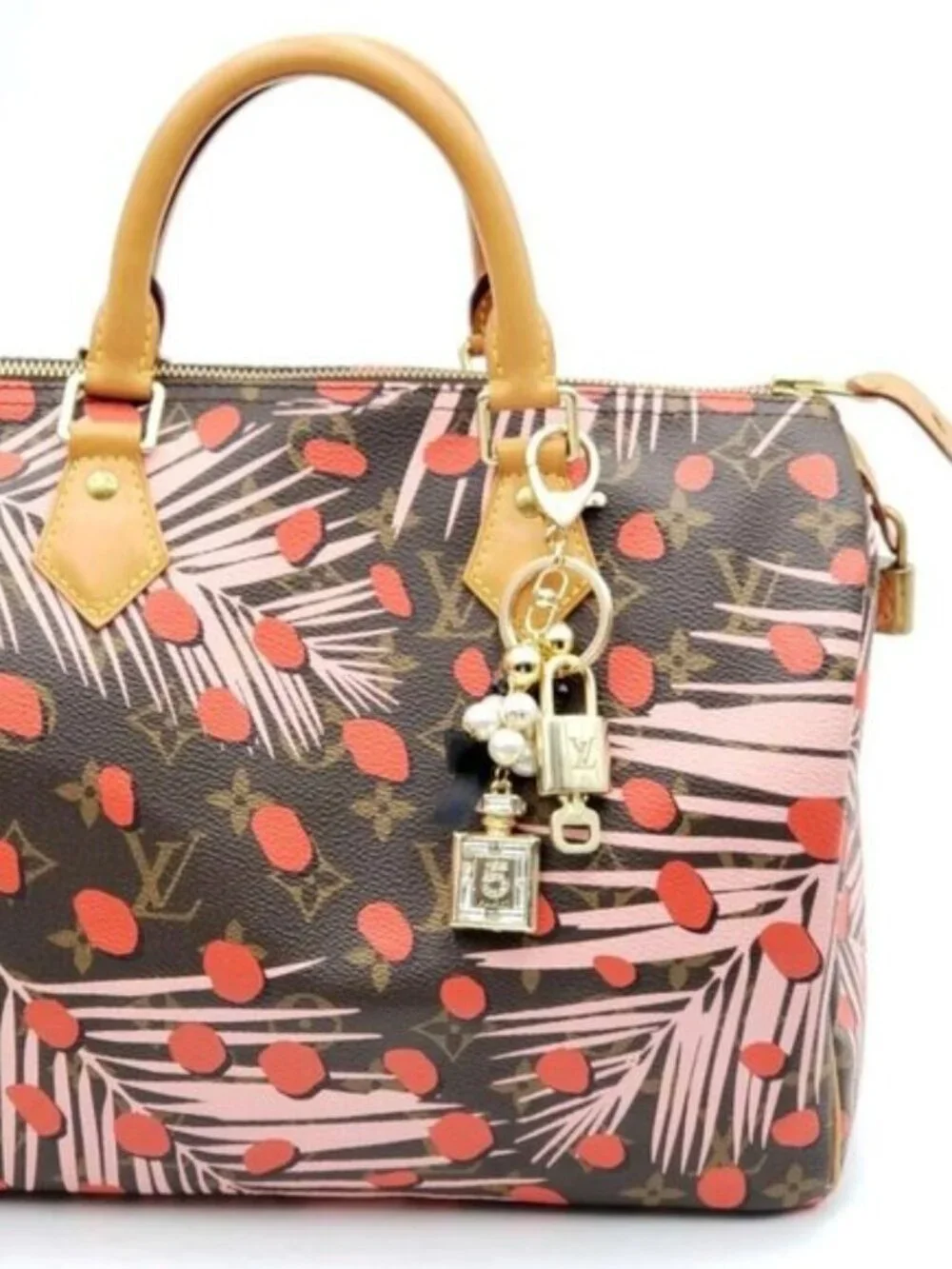 LV Gold Padlock 🔑 Authentic Louis Vuitton Charm + Unbranded Perfume Keychain